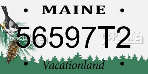 56597T2 Maine License Plate