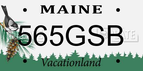 565GSB Maine License Plate