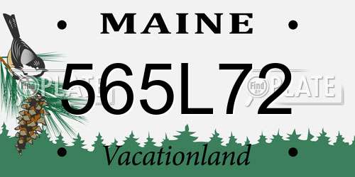 565L72 Maine License Plate