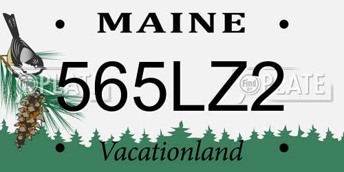 565LZ2 Maine License Plate