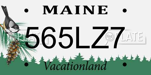 565LZ7 Maine License Plate
