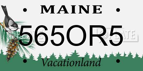 565OR5 Maine License Plate