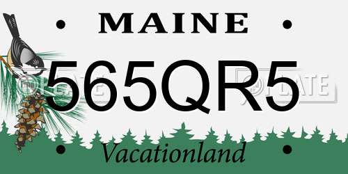 565QR5 Maine License Plate