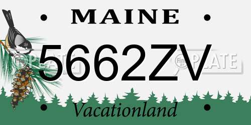 5662ZV Maine License Plate