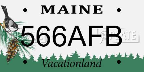 566AFB Maine License Plate