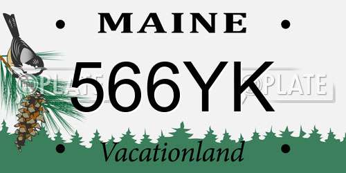 566YK Maine License Plate