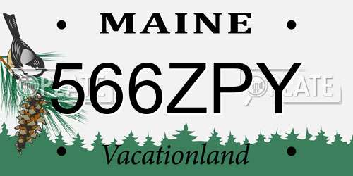 566ZPY Maine License Plate