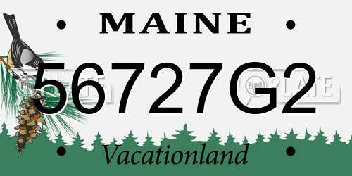 56727G2 Maine License Plate