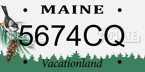 5674CQ Maine License Plate