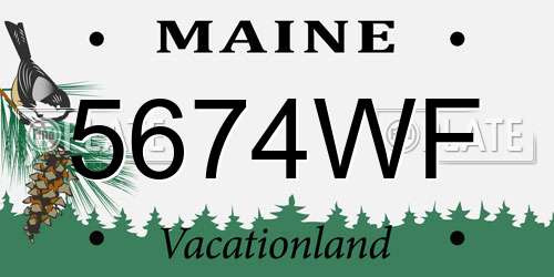 5674WF Maine License Plate