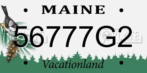 56777G2 Maine License Plate