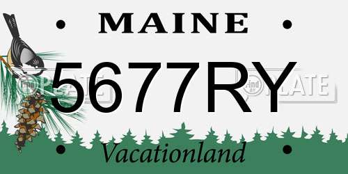 5677RY Maine License Plate