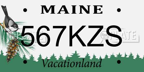 567KZS Maine License Plate