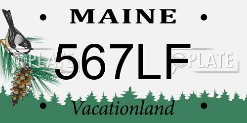 567LF Maine License Plate