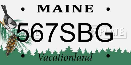 567SBG Maine License Plate