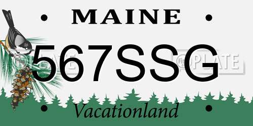 567SSG Maine License Plate