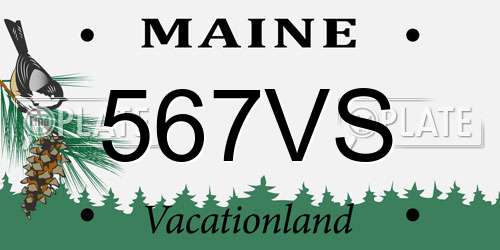 567VS Maine License Plate