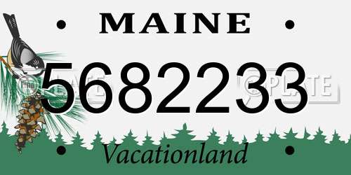 5682233 Maine License Plate