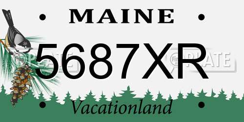 5687XR Maine License Plate