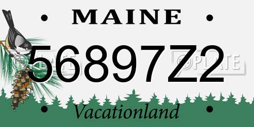 56897Z2 Maine License Plate