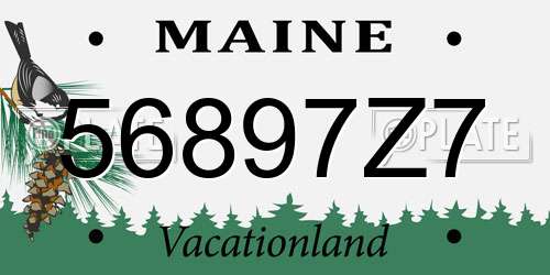 56897Z7 Maine License Plate
