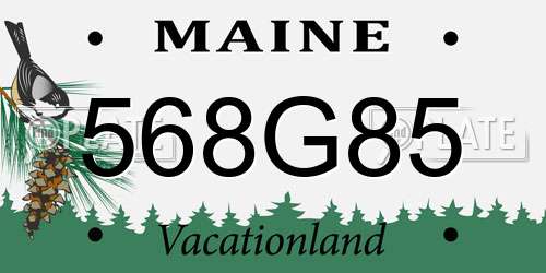 568G85 Maine License Plate