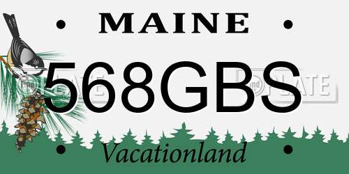 568GBS Maine License Plate