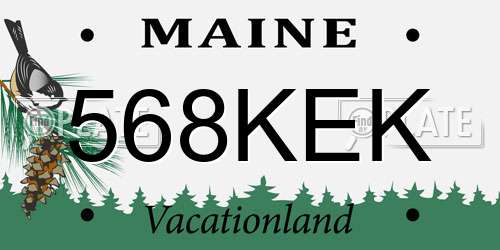 568KEK Maine License Plate