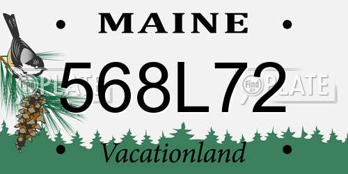 568L72 Maine License Plate