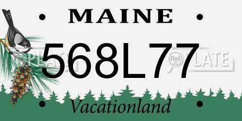 568L77 Maine License Plate