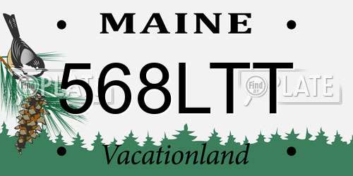 568LTT Maine License Plate