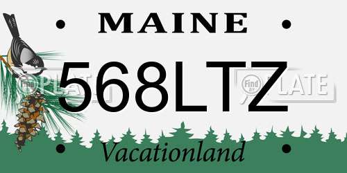 568LTZ Maine License Plate