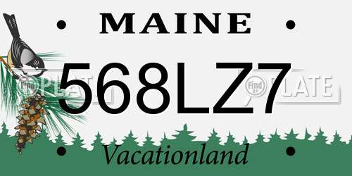 568LZ7 Maine License Plate