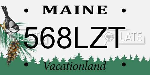 568LZT Maine License Plate