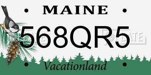 568QR5 Maine License Plate