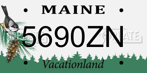 5690ZN Maine License Plate
