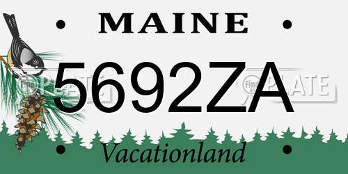 5692ZA Maine License Plate
