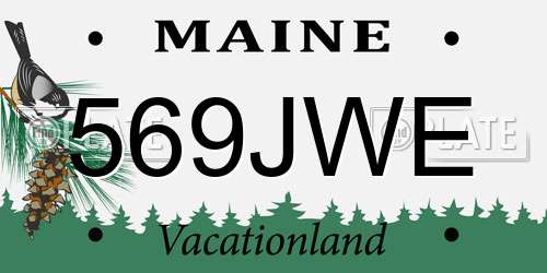 569JWE Maine License Plate