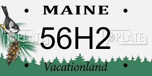 56H2 Maine License Plate