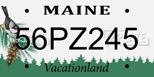 56PZ245 Maine License Plate