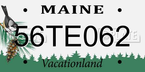 56TE062 Maine License Plate