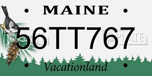 56TT767 Maine License Plate