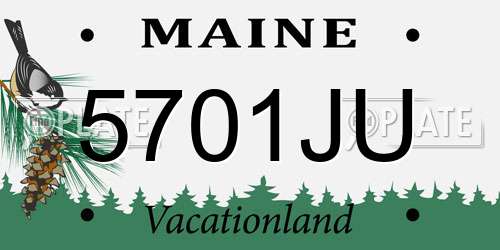 5701JU Maine License Plate