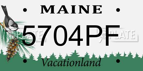 5704PF Maine License Plate