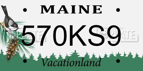 570KS9 Maine License Plate