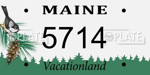 5714 Maine License Plate