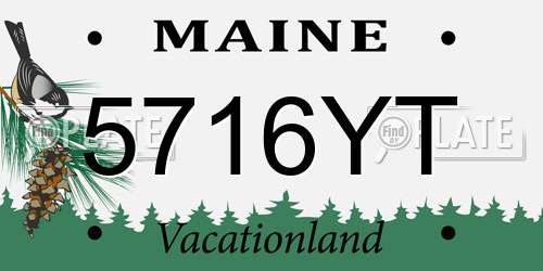 5716YT Maine License Plate
