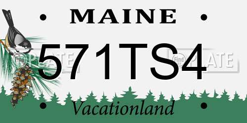 571TS4 Maine License Plate