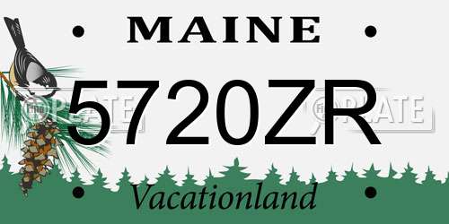 5720ZR Maine License Plate