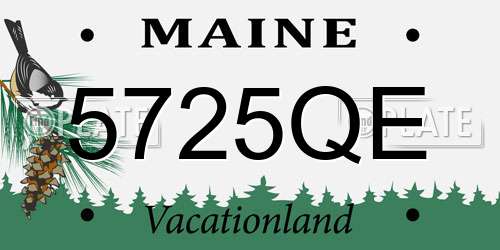 5725QE Maine License Plate